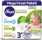 Sleepy Natural Bebek Bezi 3+ Numara Midi Plus 320 Adet