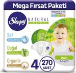 Sleepy Natural Bebek Bezi 4 Numara Maxi 270 Adet