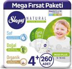 Sleepy Natural Bebek Bezi 4+ Numara Maxi Plus 260 Adet