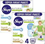 Sleepy Natural Külot Bez Mega Paket Maxi 4 Beden 100 x 2 Adet - 4 Beden (7 - 14 kg)