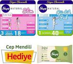 Sleepy Natural Slim Gece Hijyenik Ped 18'Li + Günlük Ped Normal 40'Lı - Cep Mendili Hediyeli