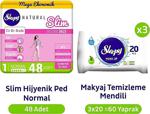 Sleepy Natural Slim Normal Hijyenik Ped 48'Li Makyaj Temizleme Mendili 3X20 60 Yaprak