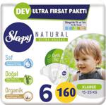 SLEEPY NATUREL 6 BEDEN(15-25KG) 160 ADET BEBEK BEZİ