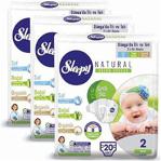 Sleepy Naturel Yenidoğan Bebek Bezi 2 Beden-numara 3-6 Kg 20 Li 3 Paket 60 Adet