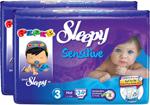 Sleepy Sensitive Pepee 3 Numara Midi 34 Adet 2'li Paket Bebek Bezi