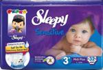 Sleepy Sensitive Pepee 3+ Numara Midi Plus 32 Adet Bebek Bezi