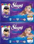 Sleepy Sensitive Pepee 3+ Numara Midi Plus 44 Adet 2'li Paket Bebek Bezi