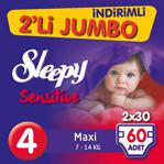 Sleepy Sensitive Pepee 4 Numara Maxi Jumbo 60 Adet Bebek Bezi