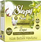 Sleepy Zeytinyağlı 50 Yaprak 3'lü Paket Islak Mendil