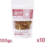 Slimplus Çikolata + Çilek + Fındık Granola 100Gr 10 Adet