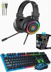 Snexpres Yoro V5 Işıklı Ps4-Xbox One-Pc Gamer Oyuncu Kulaklığı + Klavye Mouse Seti