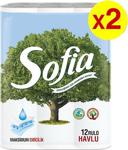 Sofia 3 Katlı 12 Rulo 2'Li Paket Kağıt Havlu