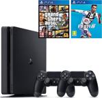 Sony Playstation 4 Slim 500 Gb + 2. Ps4 Kol + Ps4 Fifa 19 + Ps4 Gta 5