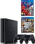 Sony Playstation 4 Slim 500 Gb + 2. Ps4 Kol + Ps4 Pes 2020 + Ps4 Gta 5