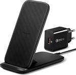 Spigen Essential F316W Qi Kablosuz Şarj Cihazı + Quick Charge 3.0 18W Priz Adaptörü + Usb-C To Usb-A Şarj Kablosu (Ios 7.5W / Android 15W Hızlı Şarj Destekli) - 000Ch24979