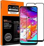 Spigen Samsung Galaxy A70 Cam Ekran Koruyucu Tam Kaplayan Full Cover Black - 620Gl26384