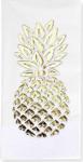 Story 33X33 Cm Altın Varak Ananas Desenli 16'Lı Garson Katlama Beyaz Renkli Kağıt Peçete