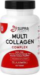 Supra Protein Multi Collagen Complex 60 Tablet- Tip 1, 2, 3, 5, 10 Formda Balık, Sığır, Tavuk, Yumurta Kabuğu Zarı Kolajen Karışımı + Hyaluronik Asit & Vitamin C