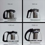 Süzgeçli Cam Demlik 700 900 1250 1500 Ml Tea Pot Çaydanlık