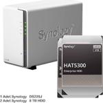 Synology 16 Tb (2X8) Çift Diskli Nas Ünitesi Ds220J_16 (Bundle Hat5300 2X8 Tb)