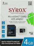 Syrox 4 Gb Microsdhc Hafıza Kartı + Adaptör