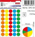 Tanex Ofc-131 Çıkartma Etiket 19 Mm Çaplı (Beyaz 350 Li̇ - Renkli̇ler 175 Li̇ Paket)