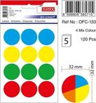 Tanex Ofc-133 Çıkartma Etiket 32 Mm Çaplı (Beyaz 240 - Renkliler 120 Li Paket)