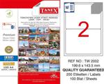 Tanex TW-2002 199.6x143.5 mm A4 Laser Etiket