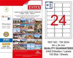 Tanex TW-2024 64x34 mm A4 Lazer Etiket