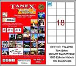 Tanex Tw-2218 70X46 Mm Lazer Etiket 100'Lü