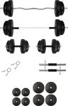 Tedarikcenter 35 Kg Dambıl Halter Yaylı Z + Yaylı Düz Bar Set Fitness Dumbell Ağırlık Seti Vücut Geliştirme Aleti