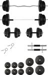 Tedarikcenter 45 Kg Dambıl Halter Yaylı Z + Yaylı Düz Bar Set Fitness Dumbell Ağırlık Seti Vücut Geliştirme Aleti