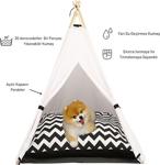 Teepee House 70-70Cm Yataklı Köpek Çadırı