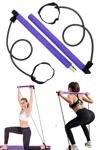 Teknoclass Portable Studio Pilates Jimnastik Egzersiz Çubuğu Siyah Kondisyon Barı Aleti Direnç Lastiği