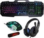 Teknoloji Gelsin Rgb 4In1 Gaming Klavye Mouse Kulaklık Mouse Pad Seti Oyuncu Seti Gamer Işıklı 4 In 1 Set Q Mouse Pet