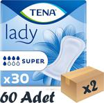 Tena Lady Super, Kadın Mesane Pedi, 5 Damla, 30'Lu 2 Paket 60 Adet