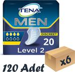 Tena Men Level-2, Erkek Mesane Pedi, 4 Damla, 20'Li 6 Paket 120 Adet