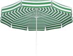 Tevalli Parasols 90/8 ( 180 Q ) Plaj Bahçe Şemsiyesi - Yeşil Beyaz Çizgi