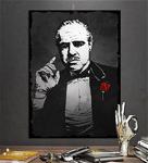 The Godfather Film Tasarım 4 Boy Seçenekli Hediyelik 8mm Dekoratif Ahşap Tablo