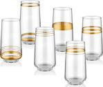 The Mia Lınes Su Bardağı Uzun 6 Lı Set -Gold