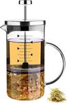 Tilbe Home Borosilikat French Press Ateşe Dayanıklı Ölçekli Bitki Çayı Demliği Kahve Demleme Cam Kulplu 600 Ml.