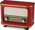 Time Gold Kırmızı Nostaljik Ahşap Radyo
