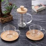 Tohana Cam French Press Fıncan Set