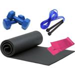 Tosima Pilates Minderi Pilates Lastiği 1 Kg Plastik Dambıl Atlama Ipi Pilates Seti 4 Parça