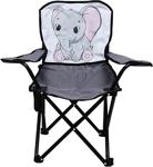 Toysan Mini Çocuk Katlanır Çantalı Kamp Sandalyesi Gri Fil Desen