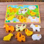 Toys&toys Ahşap Tombul Bultak Çiftliğim Puzzle Okul Öncesi Eğitici Eşleşmeli Bultak