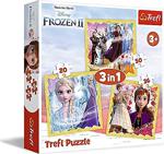 Trefl 34847 Puzzle The Power Of Anna And Elsa Frozen Ii 3'Lü 20+36+50 Parça Yapboz, Çok Renkli