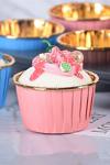Trend Hediye Sepeti Pembe Gold Muffin Kek Kapsülü Cupcake Kalıbı 25'Li