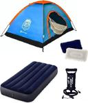 Trend Maison Kamp Çadırı Seti - 3 Kişilik Çadır + Şişme Yatak + Pompa + Yastık