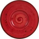 Tulu Porselen Heybeli Çay Tabağı - Kırmızı - 13 Cm